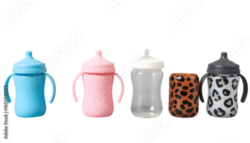Set of Colorful Baby Bottles with Handles, for Infants