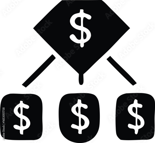 set of dollar symbols