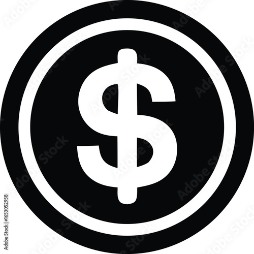 dollar symbol on white background