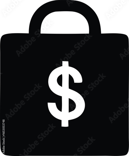 black bag with dollar sign