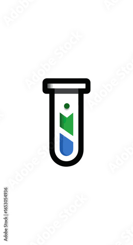 Colored layered test tube illustration