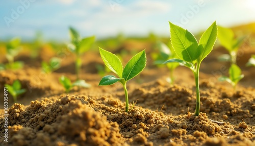 young plant growing in soil