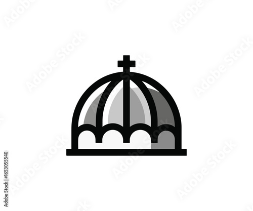 Gray monochrome church dome design