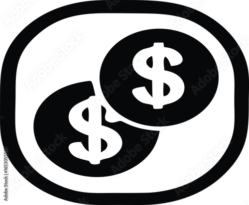 dollar icon on black