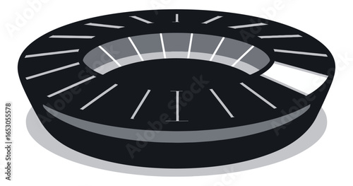 Gray scale stadium graphic