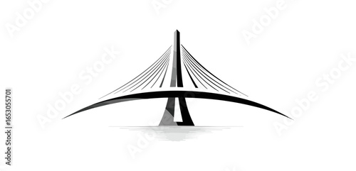Gray scale cable stayed bridge design