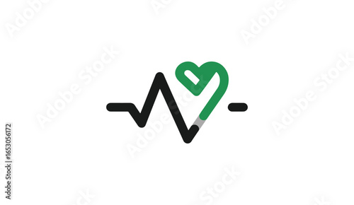 Heart over electrocardiogram graphic