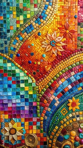 Mosaic artwork on canvas