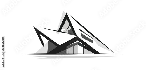 Modern architectural structure drawing