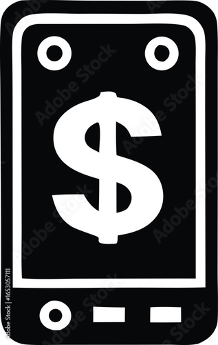 mobile phone with dollar sign