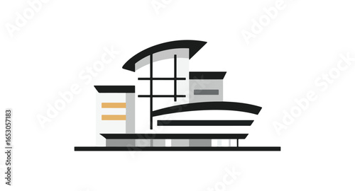 Modern multistory building illustration