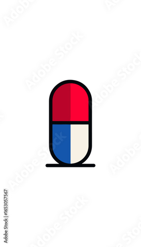 Red blue white capsule icon