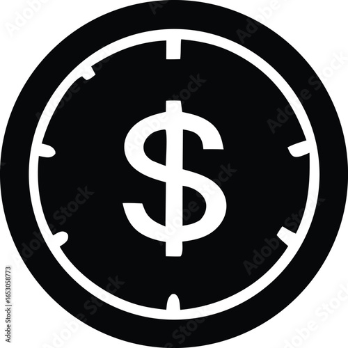 dollar icon on metal button