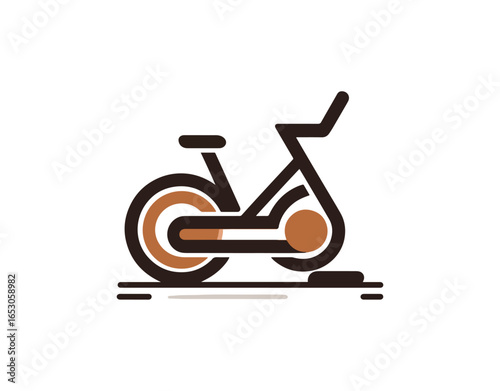 Stylish stationary exercise bike illustration