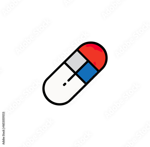 Stylized pill graphic illustration