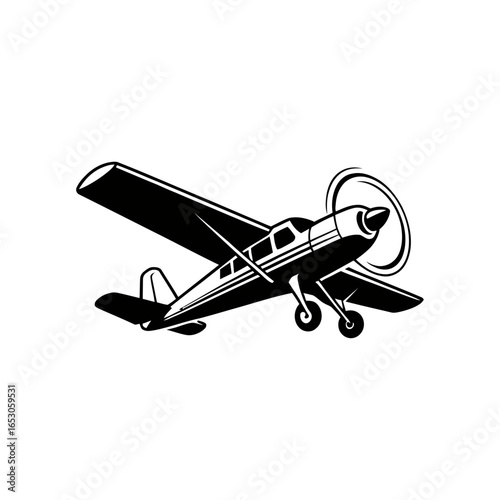 Vintage propeller airplane logo