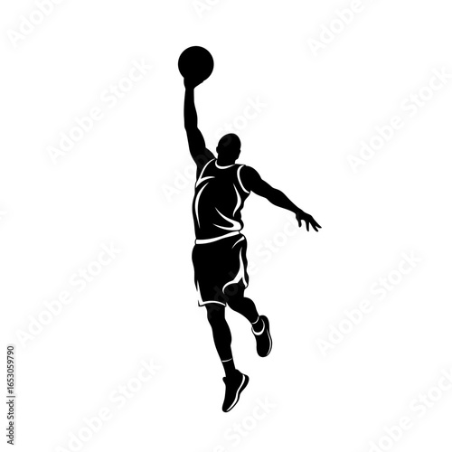 Basketball Dunk Vector Graphic