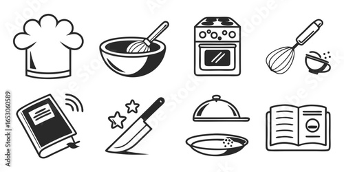 Cooking and kitchen utensil icons