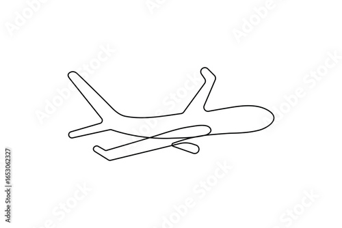 
Airplane continuous one line drawing and minimalist style isolate outline vector illustration

