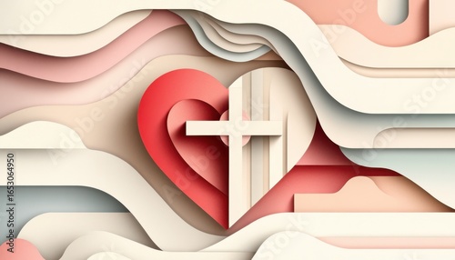A horizontal illustration for Sexual Health Day, showing a simple stylized heart combined with a medical cross symbol 
