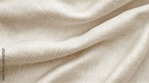 Warm Ivory to Pale Oat Gradient Linen Texture with Soft Diagonal Folds, Seamless Pattern and Minimal Neutral Background