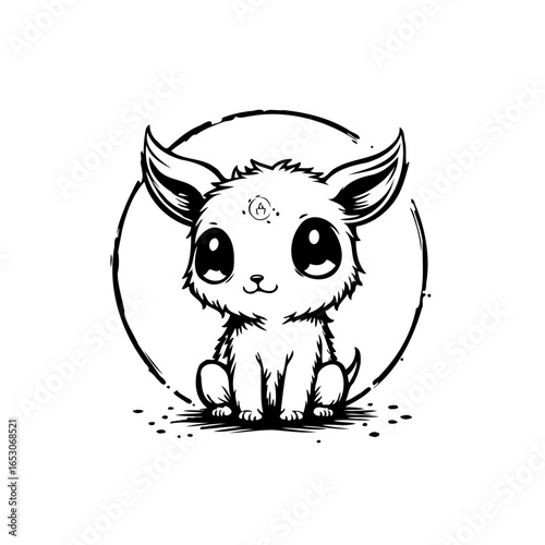 Cute cartoon puppy vector illustration showcases playful character design ideal for children's book art