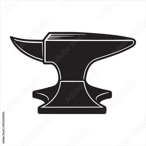 antique anvil silhouette vector