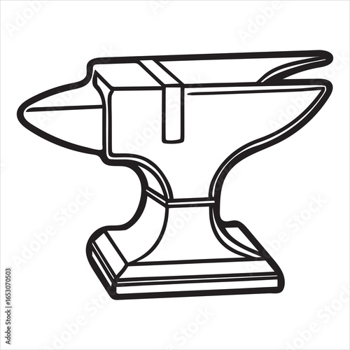antique anvil silhouette vector