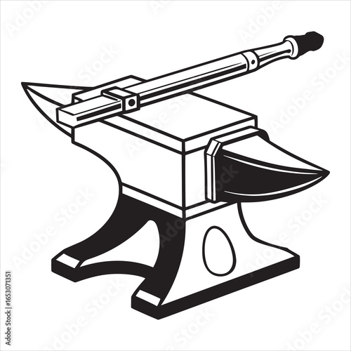 antique anvil silhouette vector