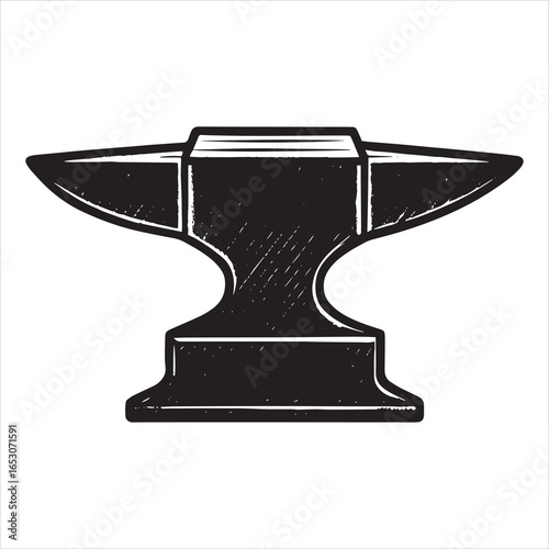 antique anvil silhouette vector
