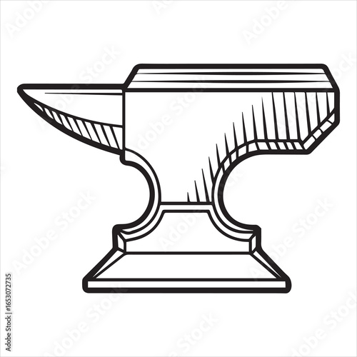 antique anvil silhouette vector