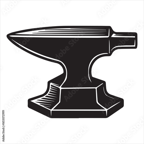 antique anvil silhouette vector