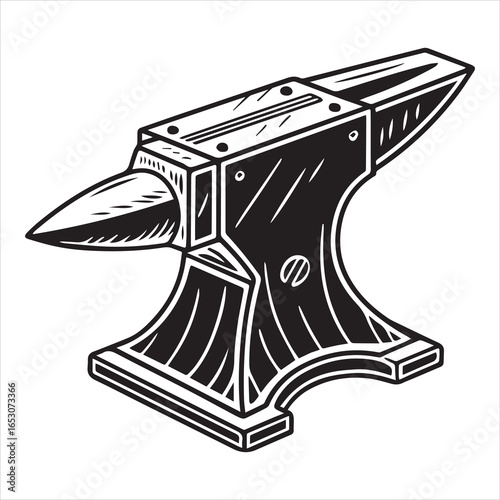 antique anvil silhouette vector