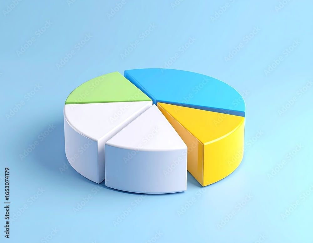 Obraz premium Illustrating Business Growth Through Vibrant Data Visualization Pie Chart Sections
