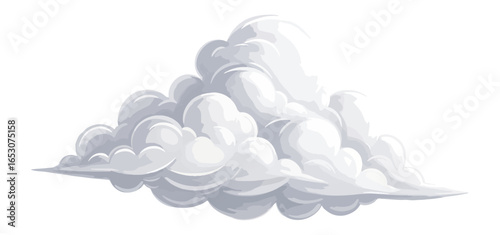 Artistic cumulus cloud illustration