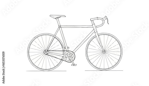 Bicycle line drawing illustration for design