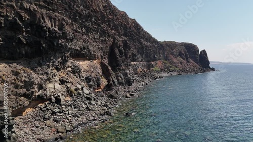 Italian panorama of the Sardinian coast, Capo Nieddu in the colorful height of summer.