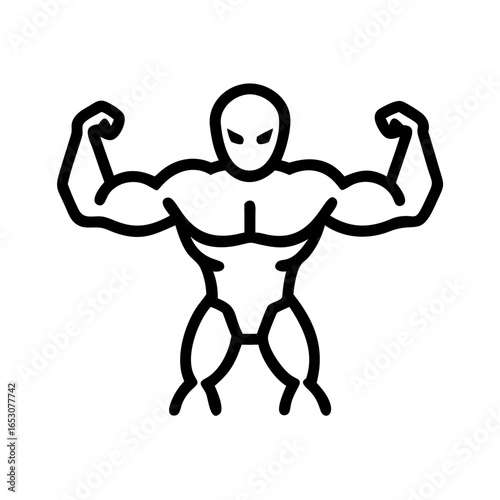 Bodybuilder Flexing Icon