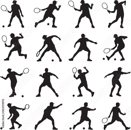 Wallpaper Mural Tennis Player Silhouette Vector – Sports Design Collection

Tennis Racket and Ball Vector Bundle – Athlete Action Silhouettes

Tennis Silhouette Vector Set – Sport Icon and Logo Design Torontodigital.ca