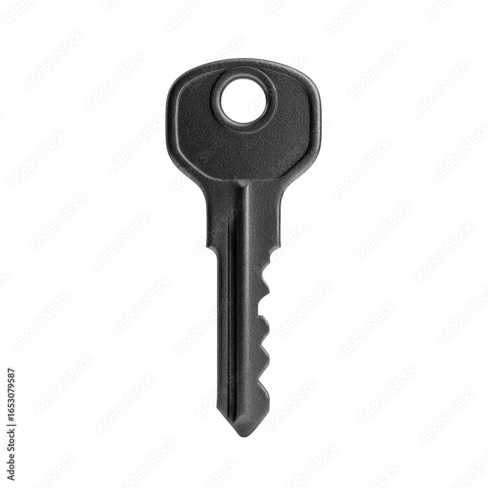 Black Metal Key Closeup View Security Access, isolated on transparent background, perfect cutout, PNG Black Metal Key Closeup View Security Access, isolated on transparent background, perfect cutout, PNG