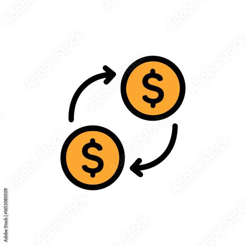 Cash flow cycle finance icon