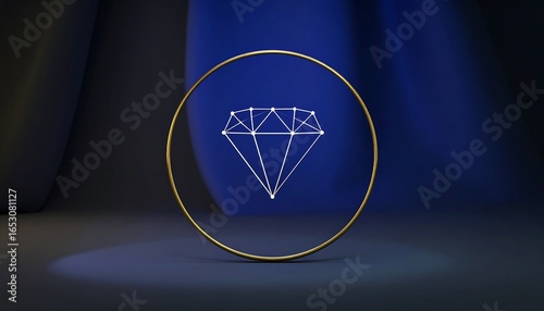 Diamond graphic on dark backdrop