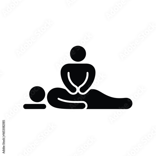 Massage Therapy Icon Person Receiving Back Massage from Therapist