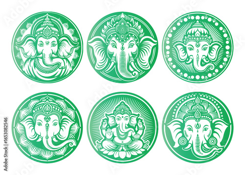 Discover divine wisdom and auspicious beginnings with these six intricate Ganesha mandala designs, perfect for spiritual projects and cultural artistry.