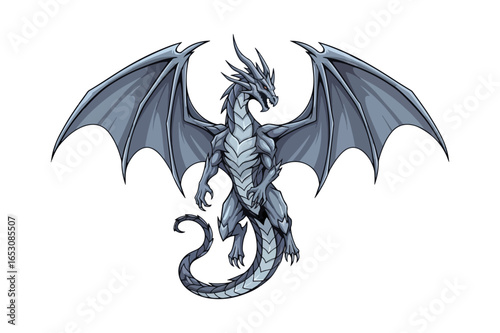 Gray dragon graphic design