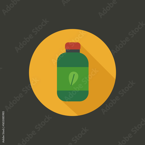 Vitamin Supplement Icon Flat Design