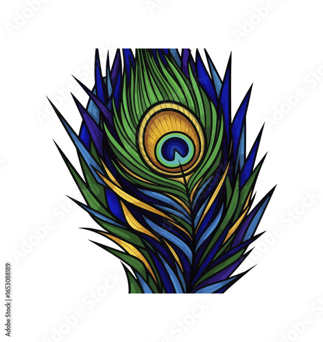 Peacock feather illustration design