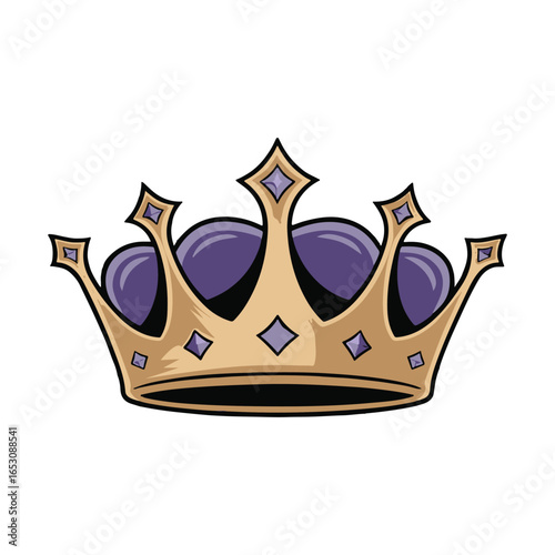 Royal Crown with Purple Jewels vector illustrator