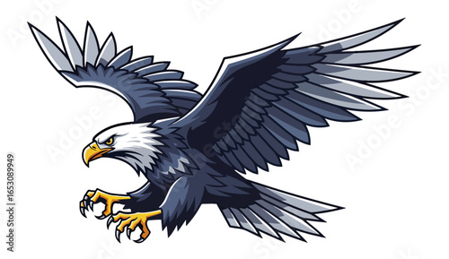 Soaring bird of prey graphic illustration