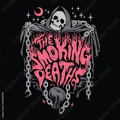 Dark skull grim reaper death design vector illustration